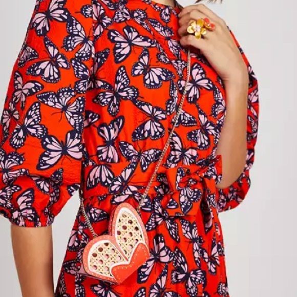 Kate Spade NWT Wing It Wicker Butterfly Coin Purse on a Chain - Picture 6 of 11